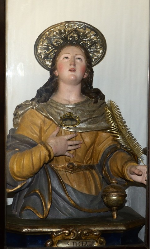 Scultore campano sec. XIX, Reliquiario a busto di Santa Tecla