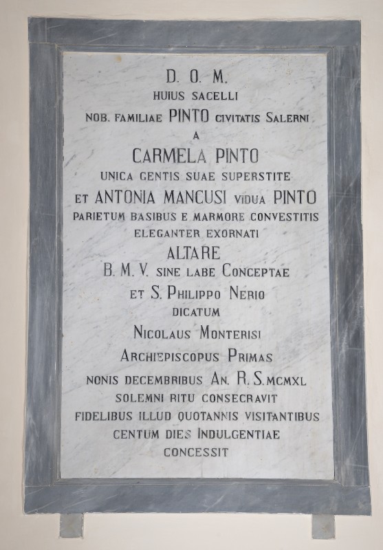 Marmoraio campano (1940), Lapide incisa
