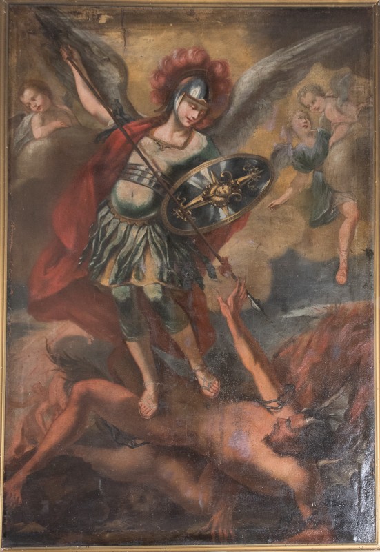 Bottega toscana sec. XVIII, Dipinto ad olio su tela con San Michele Arcangelo