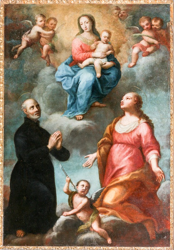 Bott. fiorentina sec. XVIII, Dipinto con la Madonna con Gesù Bambino in gloria