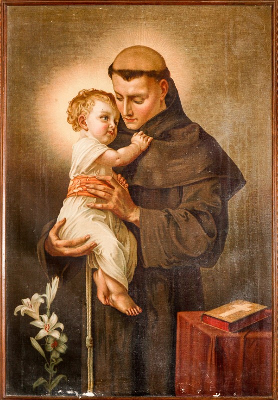 Bott. toscana sec. XIX, Dipinto a olio su tela con Sant'Antonio da Padova