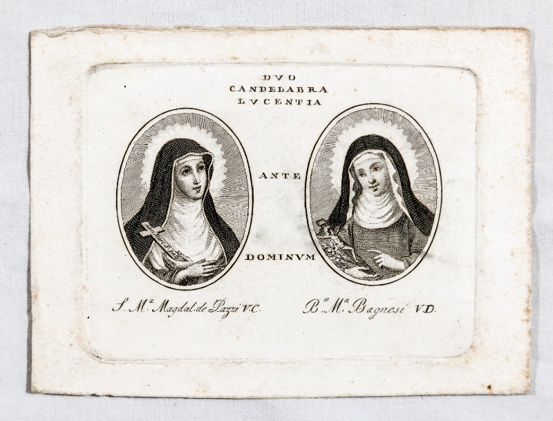 Ambito italiano sec. XIX, Stampa di Santa Maria Maddalena e beata Bagnesi