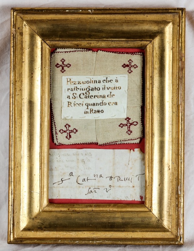 Bott. fiorentina sec. XIX, Reliquiario con reliquia di Santa Caterina de' Ricci