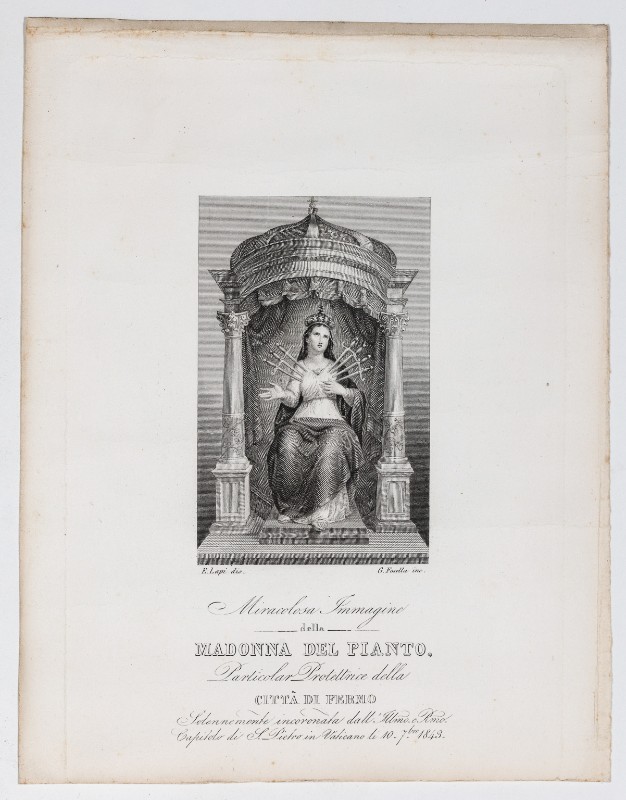 Lapi E. - Fosella G. sec. XIX, Stampa della Madonna del pianto