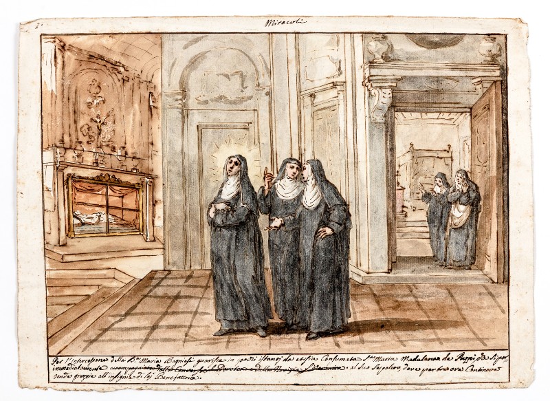 Piattoli G. (1804), Santa Maria Maddalena de' Pazzi ringrazia la beata Bagnesi