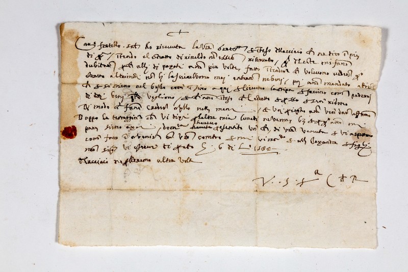 Ambito fiorentino (1580-1589), Reliquia lettera di Santa Caterina de' Ricci