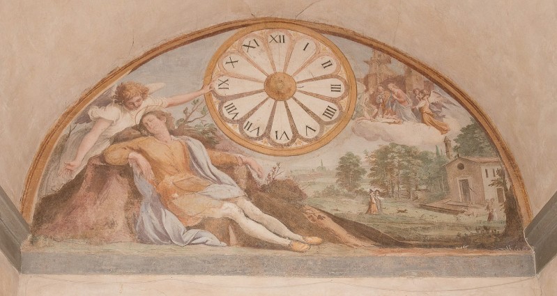 Ambito fiorentino sec. XVII, Dipinto murale Sogno di San Galgano
