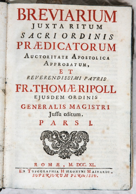 Mainardi Girolamo (1740), Frontespizio