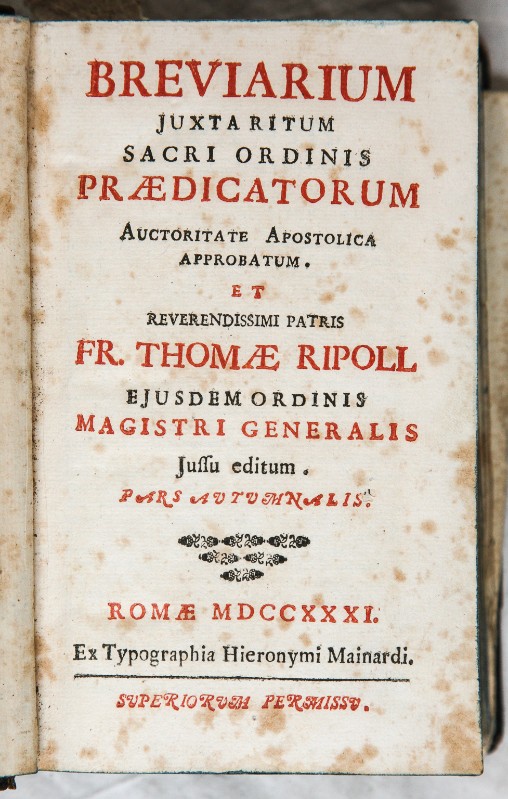 Mainardi Girolamo (1731), Frontespizio
