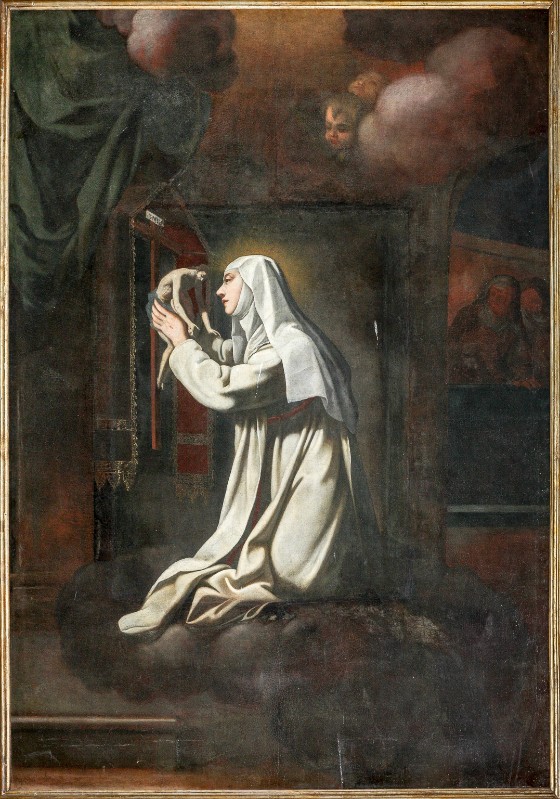 Ambito toscano prima metà sec. XVII, Dipinto con santa Caterina de' Ricci