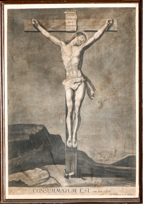 Ridinger Johann Elias seconda metà sec. XVIII, Stampa con crocifissione