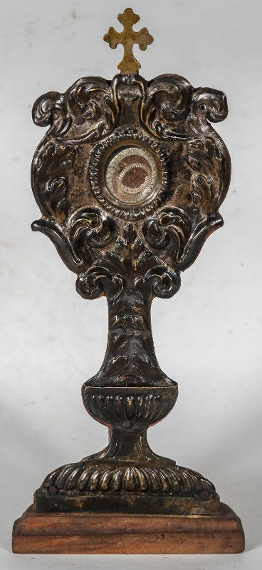 Bottega fiorentina sec. XVIII, Reliquiario a ostensorio con volute foliate