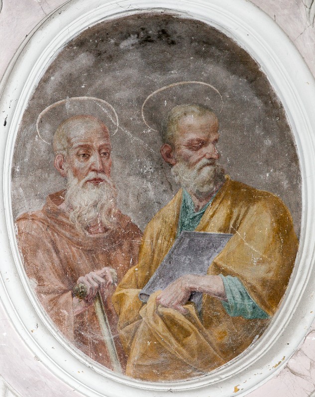 Bott. toscana secondo quarto sec. XVIII, Dipinto con i Santi Barnaba e Gualberto