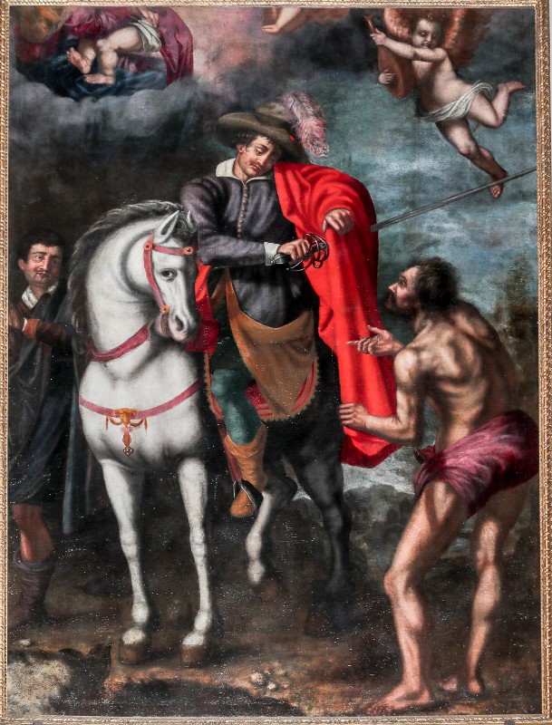 Bottega fiorentina fine sec. XVII, Dipinto ad olio su tela con San Martino