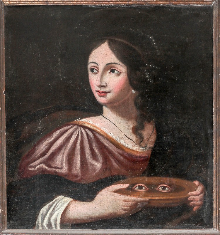 Bottega italiana sec. XVIII, Dipinto ad olio su tela raffigurante Santa Lucia