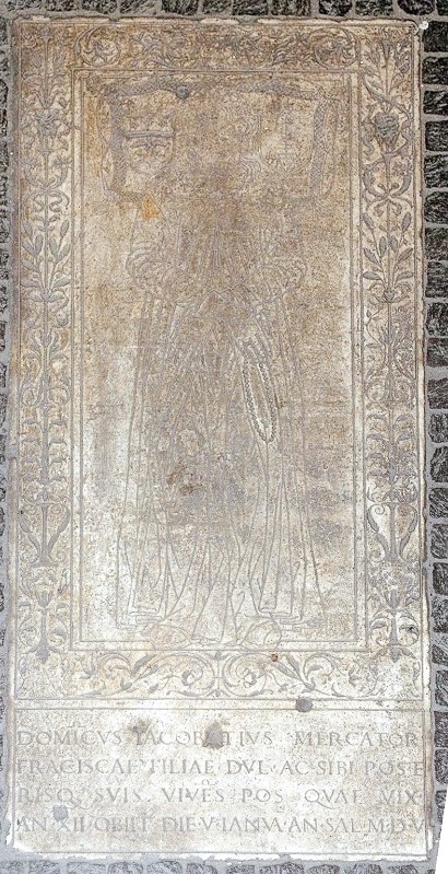 Bott. romana (1505), Lastra tombale di Francesca