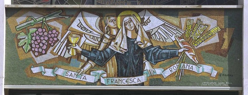 Hajnal J. (1984), Mosaico sopra il portale con Santa Francesca Romana