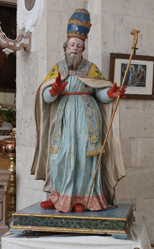 Bott. campana prima metà sec. XVIII, Statua di San Leone IX Papa in legno