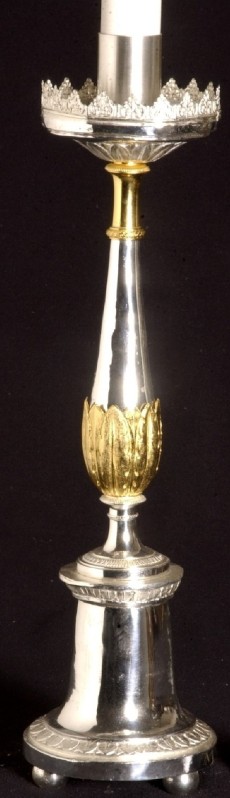 Ambito italiano sec. XIX, Candeliere da altare cm 50 1/2