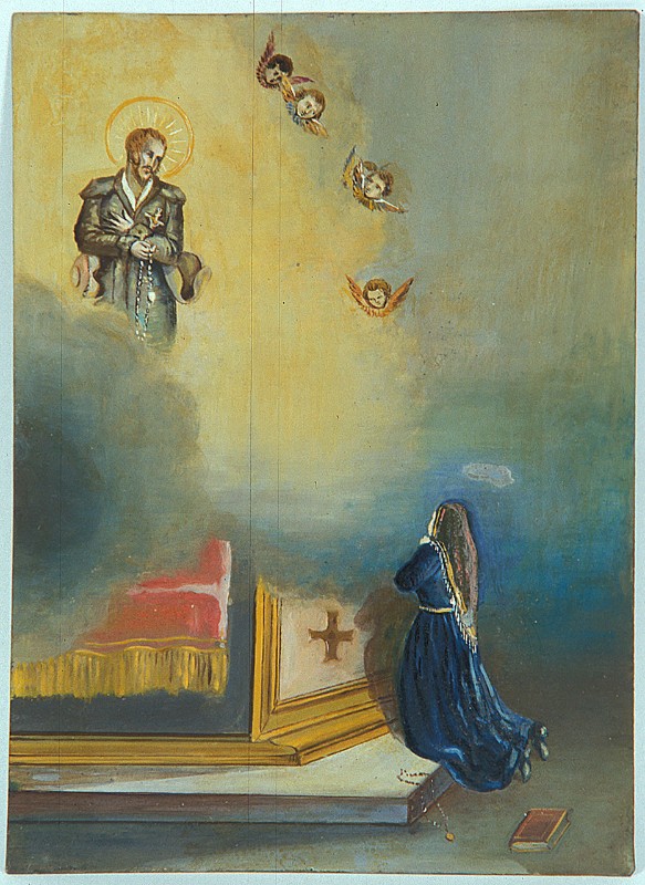 Borghesi F. (1892), Donna in preghiera ai piedi di un altare