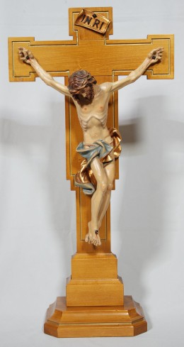 Ambito lombardo seconda metà sec. XX, Croce da altare in legno scolpito