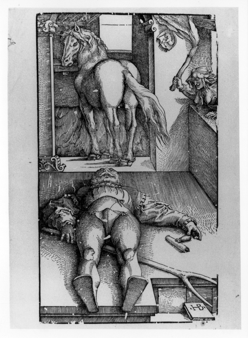 Baldung Grien (1544), Stalliere addormentato e strega