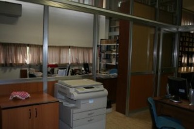 Particolare del centro fotocopie nell'ingresso della biblioteca