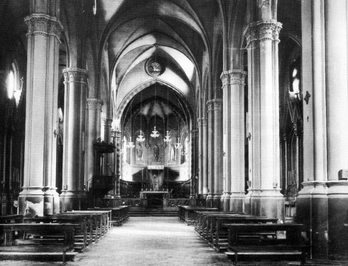 Il presbiterio prima dei restauri del 1958 - 1960