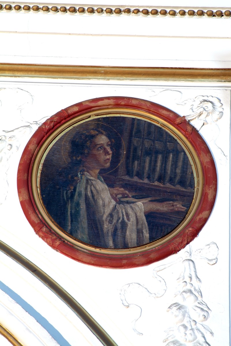Ambito dell'Italia meridionale sec. XIX, Santa Cecilia in olio su tela