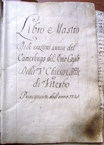 Libro mastro, 1775
