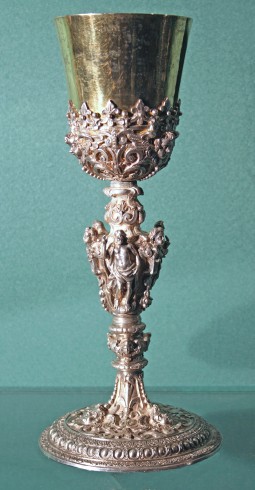 Bott. napoletana secc. XVII-XVIII, Calice con fusto figurato