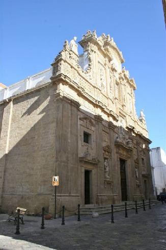 La facciata principale della Chiesa di Sant’ Agata a  Gallipoli 