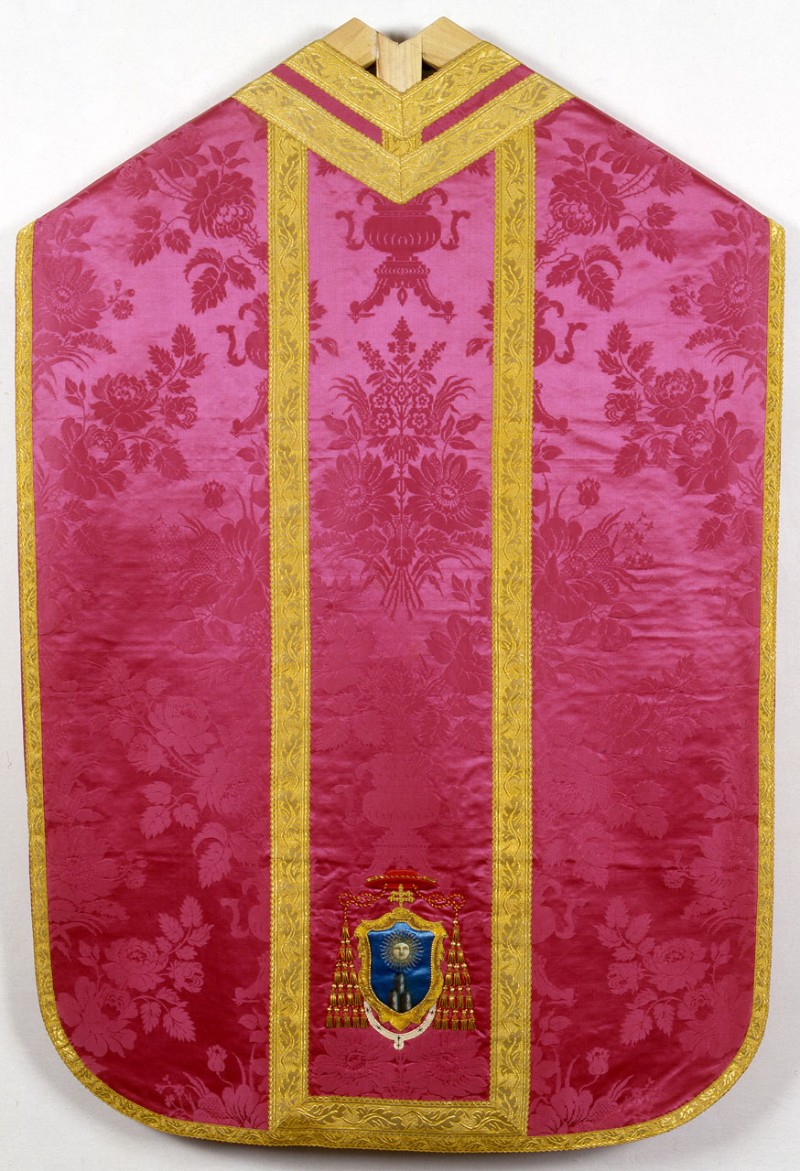 Ditta Angelo Tanfani e figli sec. XIX, Pianeta in damasco rosa