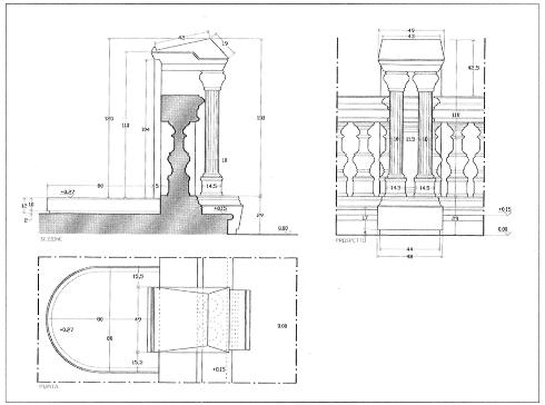 Disegni di dettaglio dell’ ambone  dell’arch. Giuseppe Ponzio (2007)
