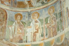 Scuola cassinese sec. XI, Affresco con sei figure di sante