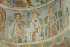 Scuola cassinese sec. XI, Affresco con sei figure di sante