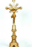 Ambito piemontese sec. XIX, Croce da altare foglie lunghe