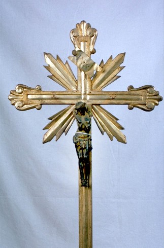 Bott. marchigiana sec. XIX, Croce di croce da altare argentata
