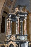 Ambito vigevanese sec. XVIII, Baldacchino con profili in marmo nero