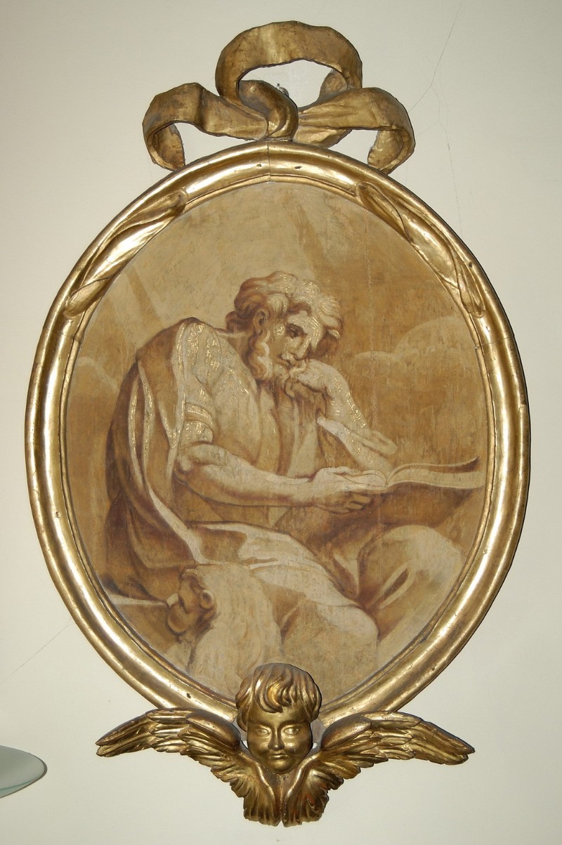 Bott. ravennate sec. XVII, Cornice di dipinto con San Marco Evangelista