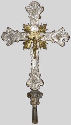 Ambito lombardo sec. XVIII, Croce astile in lamina