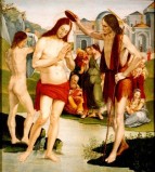 Ambito italiano copia da Signorelli L. sec. XIX, Battesimo di Gesù Cristo