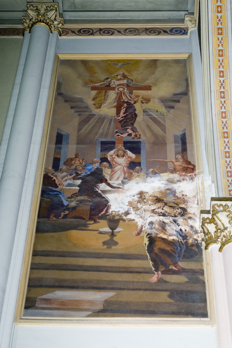 Melle G. sec. XX, Dipinto murale delUltima Cena