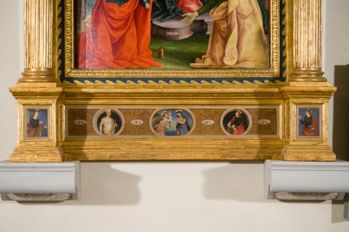 Zacchia P. (1554), Dipinto con fondo a cherubini e medaglioni con santi