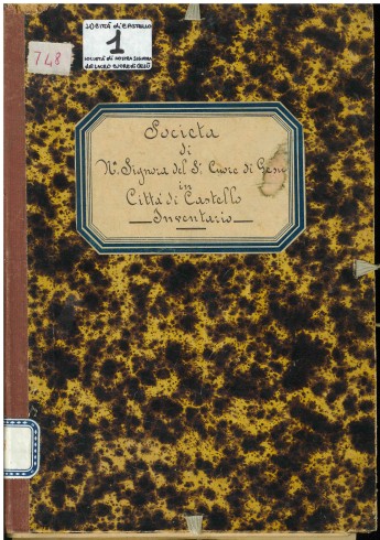 Inventario manoscritto della Confraternita di Nostra Signora del Sacro Cuore di Gesù di Città di Castello