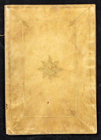 Legatura in pergamena con impressioni in oro, 1693