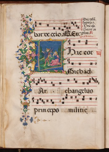 Iniziale istoriata, lettera L, 1554