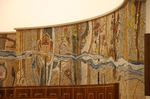 Dettaglio della decorazione musiva della parete absidale