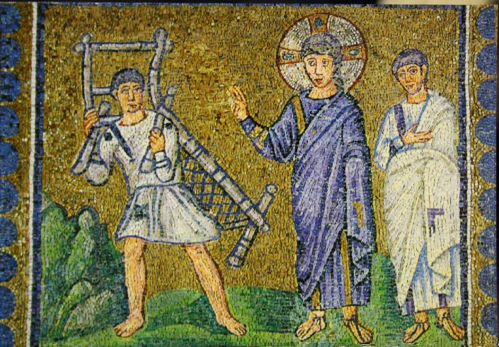  La guarigione del paralitico di Bethesda - Decorazione musiva parietale di S. Apollinare Nuovo, Ravenna