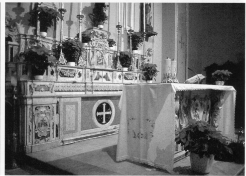 Custodia eucaristica sul tabernacolo dell'altare tridentino 